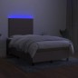 vidaXL Cama box spring con colchón y LED tela gris taupe 120x190 cm vidaXL Cama box spring con colchón y LED tela gris taupe 120x190 cm