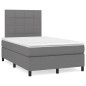 vidaXL Cama box spring con colchón y LED tela marrón oscuro 120x190 cm