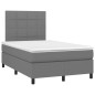vidaXL Cama box spring con colchón y LED tela marrón oscuro 120x190 cm
