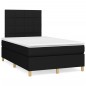 vidaXL Cama box spring con colchón y luces LED tela negro 120x190 cm vidaXL Cama box spring con colchón y luces LED tela negro 120x190 cm