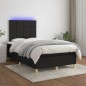 vidaXL Cama box spring con colchón y luces LED tela negro 120x190 cm vidaXL Cama box spring con colchón y luces LED tela negro 120x190 cm