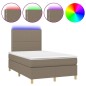 vidaXL Cama box spring con colchón y LED tela gris taupe 120x190 cm vidaXL Cama box spring con colchón y LED tela gris taupe 120x190 cm