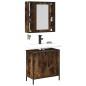 vidaXL Set de muebles baño 2 pzas madera contrachapada roble ahumado vidaXL Set de muebles baño 2 pzas madera contrachapada roble ahumado