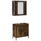 vidaXL Set de muebles baño 2 pzas madera contrachapada roble ahumado vidaXL Set de muebles baño 2 pzas madera contrachapada roble ahumado