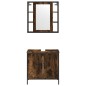 vidaXL Set de muebles baño 2 pzas madera contrachapada roble ahumado vidaXL Set de muebles baño 2 pzas madera contrachapada roble ahumado