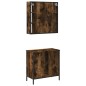 vidaXL Set de muebles baño 2 pzas madera contrachapada roble ahumado vidaXL Set de muebles baño 2 pzas madera contrachapada roble ahumado