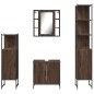 vidaXL Set de muebles de baño 4 pzas madera contrachapada marrón roble vidaXL Set de muebles de baño 4 pzas madera contrachapada marrón roble