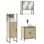 vidaXL Set de muebles de baño 3 pzas madera contrachapada roble Sonoma vidaXL Set de muebles de baño 3 pzas madera contrachapada roble Sonoma