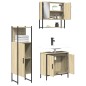 vidaXL Set de muebles de baño 3 pzas madera contrachapada roble Sonoma vidaXL Set de muebles de baño 3 pzas madera contrachapada roble Sonoma