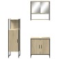 vidaXL Set de muebles de baño 3 pzas madera contrachapada roble Sonoma vidaXL Set de muebles de baño 3 pzas madera contrachapada roble Sonoma