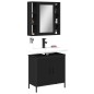 vidaXL Juego de muebles de baño 2 pzas madera contrachapada negro vidaXL Juego de muebles de baño 2 pzas madera contrachapada negro