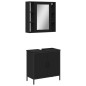 vidaXL Juego de muebles de baño 2 pzas madera contrachapada negro vidaXL Juego de muebles de baño 2 pzas madera contrachapada negro