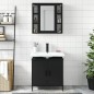 vidaXL Juego de muebles de baño 2 pzas madera contrachapada negro vidaXL Juego de muebles de baño 2 pzas madera contrachapada negro