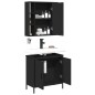 vidaXL Juego de muebles de baño 2 pzas madera contrachapada negro vidaXL Juego de muebles de baño 2 pzas madera contrachapada negro