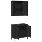 vidaXL Juego de muebles de baño 2 pzas madera contrachapada negro vidaXL Juego de muebles de baño 2 pzas madera contrachapada negro
