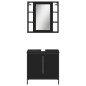 vidaXL Juego de muebles de baño 2 pzas madera contrachapada negro vidaXL Juego de muebles de baño 2 pzas madera contrachapada negro