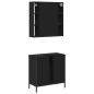 vidaXL Juego de muebles de baño 2 pzas madera contrachapada negro vidaXL Juego de muebles de baño 2 pzas madera contrachapada negro