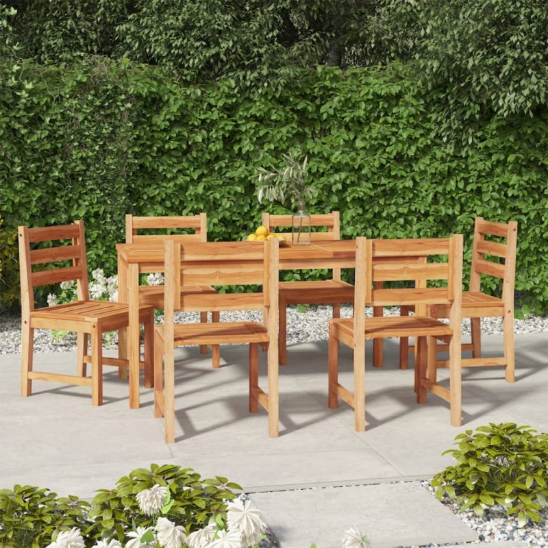vidaXL Juego de comedor de jardín 7 piezas madera maciza de teca vidaXL Juego de comedor de jardín 7 piezas madera maciza de teca
