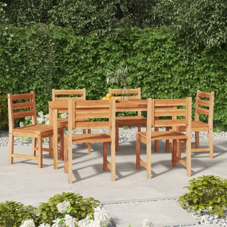 vidaXL Juego de comedor de jardín 7 piezas madera maciza de teca