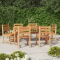vidaXL Juego de comedor de jardín 7 piezas madera maciza de teca vidaXL Juego de comedor de jardín 7 piezas madera maciza de teca