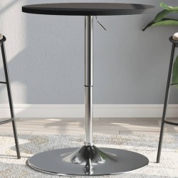 vidaXL Mesa alta de bar madera ingeniería y acero negra 60x60x90 cm