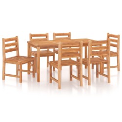 vidaXL Juego de comedor de jardín 7 piezas madera maciza de teca