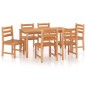 vidaXL Juego de comedor de jardín 7 piezas madera maciza de teca vidaXL Juego de comedor de jardín 7 piezas madera maciza de teca