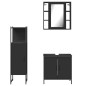 vidaXL Set de muebles de baño 3 piezas madera contrachapada negro vidaXL Set de muebles de baño 3 piezas madera contrachapada negro