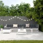vidaXL Juego de muebles de jardín 7 pzas madera maciza de pino blanco vidaXL Juego de muebles de jardín 7 pzas madera maciza de pino blanco