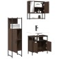 vidaXL Set de muebles baño 3 pzas madera contrachapada roble marrón vidaXL Set de muebles baño 3 pzas madera contrachapada roble marrón