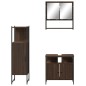 vidaXL Set de muebles baño 3 pzas madera contrachapada roble marrón vidaXL Set de muebles baño 3 pzas madera contrachapada roble marrón