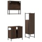 vidaXL Set de muebles baño 3 pzas madera contrachapada roble marrón vidaXL Set de muebles baño 3 pzas madera contrachapada roble marrón