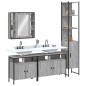vidaXL Set de armario de baño 4 pzas madera contrachapada gris sonoma vidaXL Set de armario de baño 4 pzas madera contrachapada gris sonoma