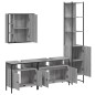 vidaXL Set de armario de baño 4 pzas madera contrachapada gris sonoma vidaXL Set de armario de baño 4 pzas madera contrachapada gris sonoma