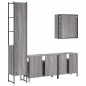 vidaXL Set de armario de baño 4 pzas madera contrachapada gris sonoma vidaXL Set de armario de baño 4 pzas madera contrachapada gris sonoma