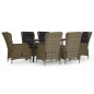 vidaXL Juego de comedor para jardín 7 piezas ratán sintético marrón vidaXL Juego de comedor para jardín 7 piezas ratán sintético marrón