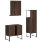 vidaXL Set de muebles de baño 3 pzas madera contrachapada roble marrón vidaXL Set de muebles de baño 3 pzas madera contrachapada roble marrón