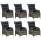 vidaXL Juego de comedor para jardín 7 piezas ratán sintético marrón vidaXL Juego de comedor para jardín 7 piezas ratán sintético marrón