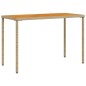 vidaXL Mesa de jardín superficie de madera ratán PE beige 115x54x74 cm