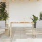 vidaXL Mesa de jardín superficie de madera ratán PE beige 115x54x74 cm