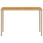 vidaXL Mesa de jardín superficie de madera ratán PE beige 115x54x74 cm