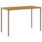 vidaXL Mesa de jardín superficie de madera ratán PE beige 115x54x74 cm