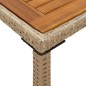 vidaXL Mesa de jardín superficie de madera ratán PE beige 115x54x74 cm