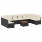 vidaXL Set de sofás de jardín 11 pzas y cojines ratán sintético negro vidaXL Set de sofás de jardín 11 pzas y cojines ratán sintético negro