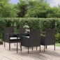 vidaXL Set de muebles jardín 5 pzas con cojines ratán sintético negro vidaXL Set de muebles jardín 5 pzas con cojines ratán sintético negro