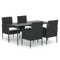 vidaXL Set de muebles jardín 5 pzas con cojines ratán sintético negro vidaXL Set de muebles jardín 5 pzas con cojines ratán sintético negro