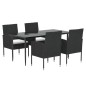 vidaXL Set de muebles jardín 5 pzas con cojines ratán sintético negro vidaXL Set de muebles jardín 5 pzas con cojines ratán sintético negro