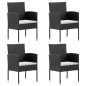 vidaXL Set de muebles jardín 5 pzas con cojines ratán sintético negro vidaXL Set de muebles jardín 5 pzas con cojines ratán sintético negro