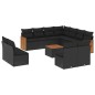 vidaXL Set de sofás de jardín 12 piezas cojines ratán sintético negro vidaXL Set de sofás de jardín 12 piezas cojines ratán sintético negro