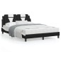vidaXL Estructura cama cabecero cuero sintético negro blanco 120x200cm vidaXL Estructura cama cabecero cuero sintético negro blanco 120x200cm